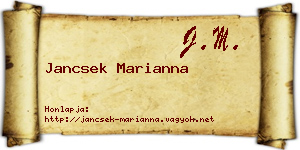 Jancsek Marianna névjegykártya